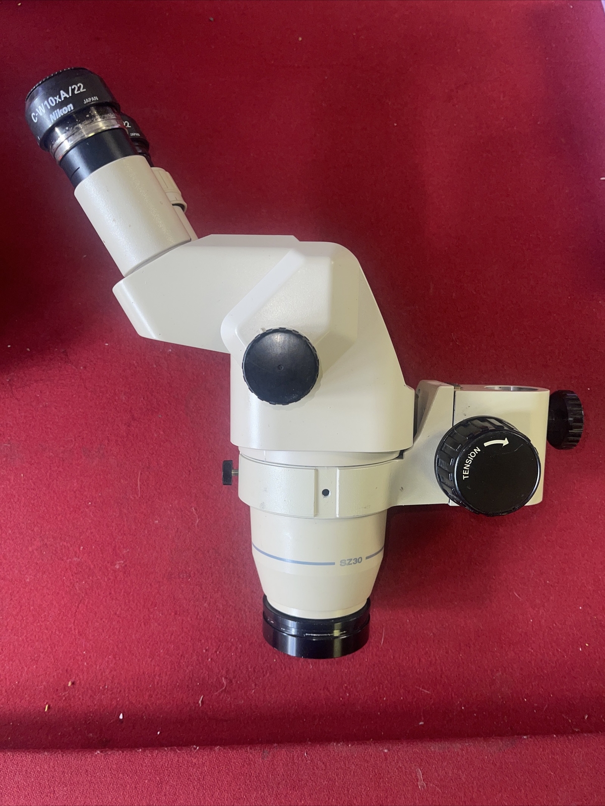 Olympus SZ3060 Microscope Head w/ Nikon Eyepieces 10XA/22 & Body Holder+adapter