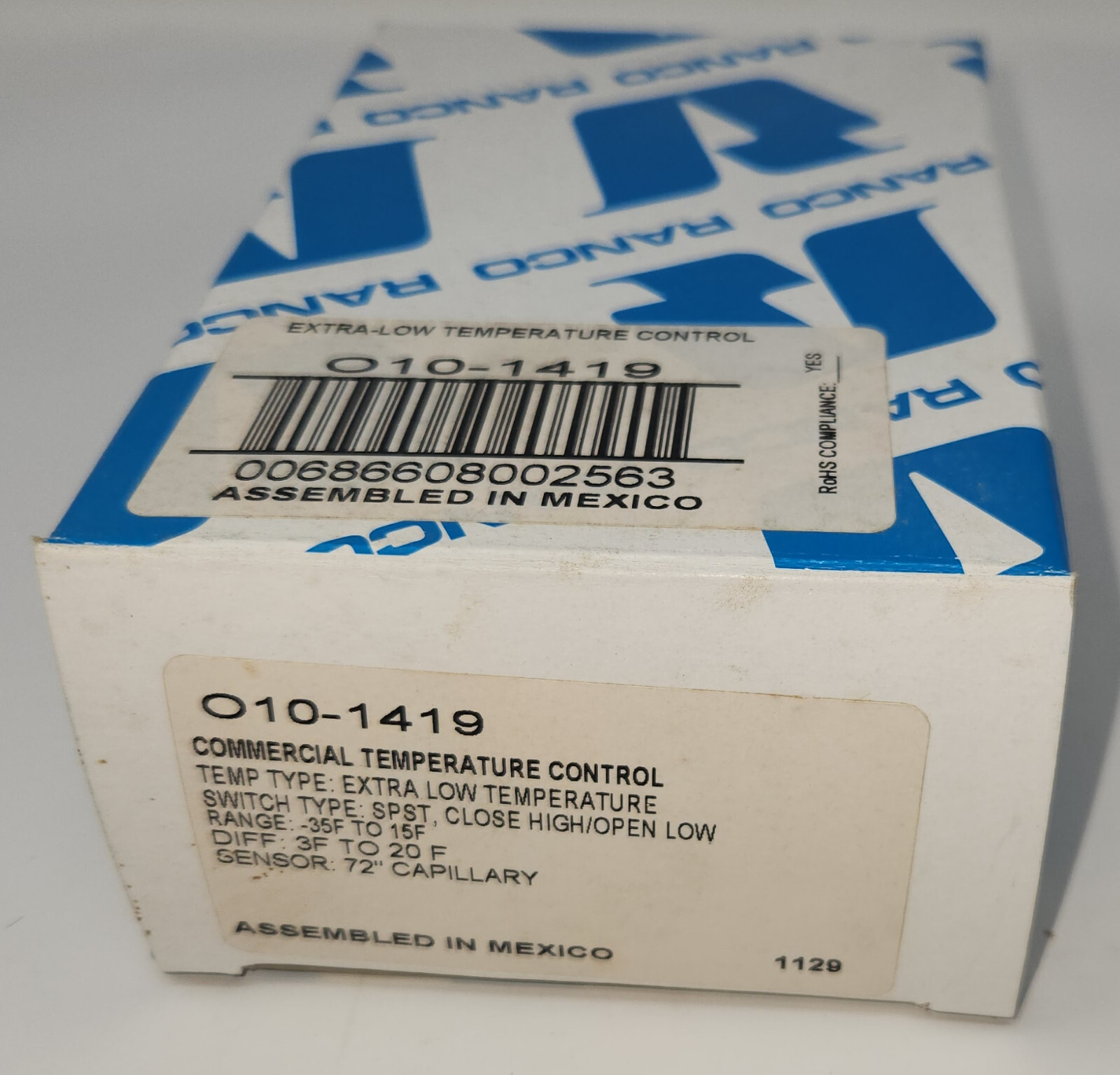Ranco O10-1419 Extra Low Temperature Control, -35 to 15F