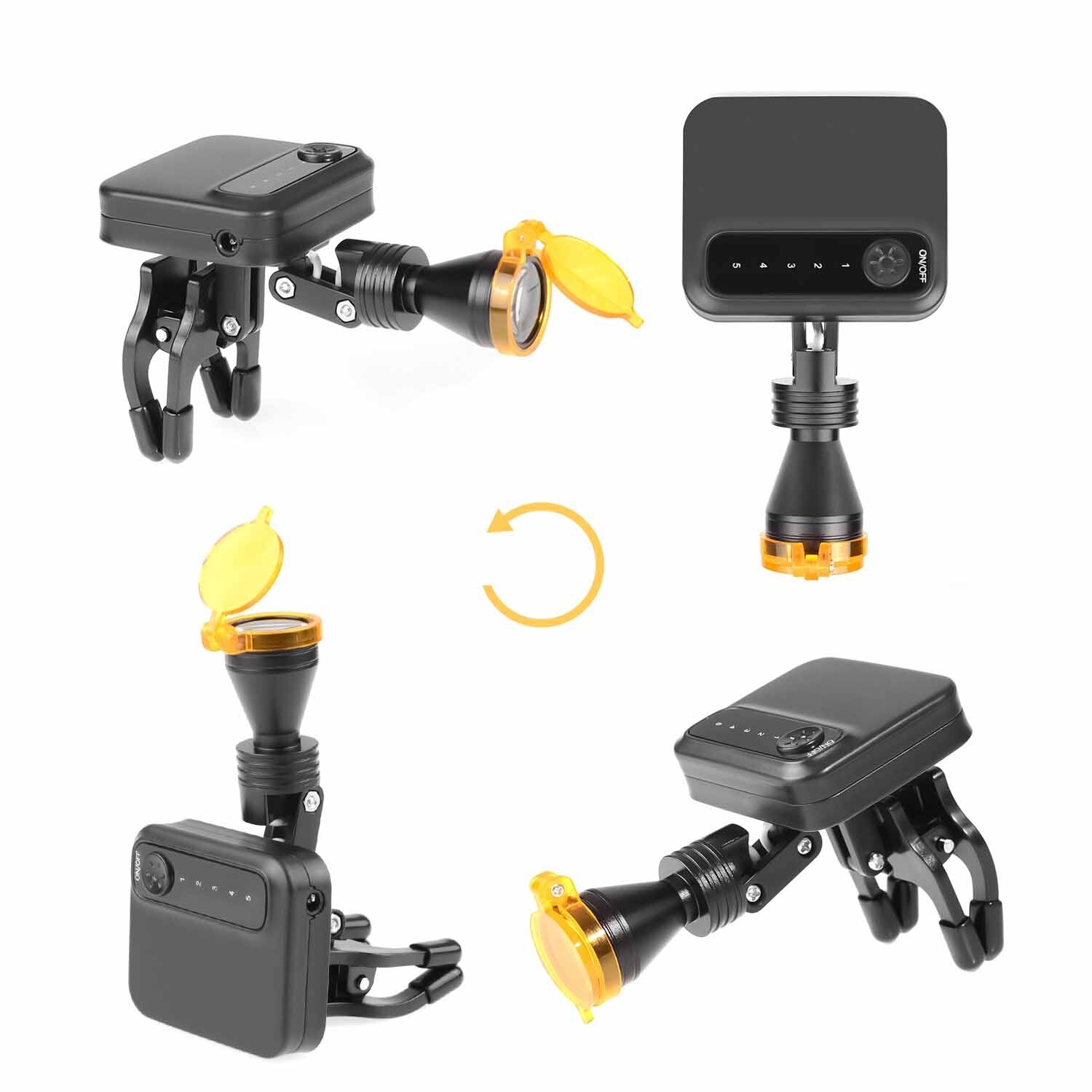 Dental 5W LED Wireless Head Light with 2 Batteries Optical Filter for Glasses US