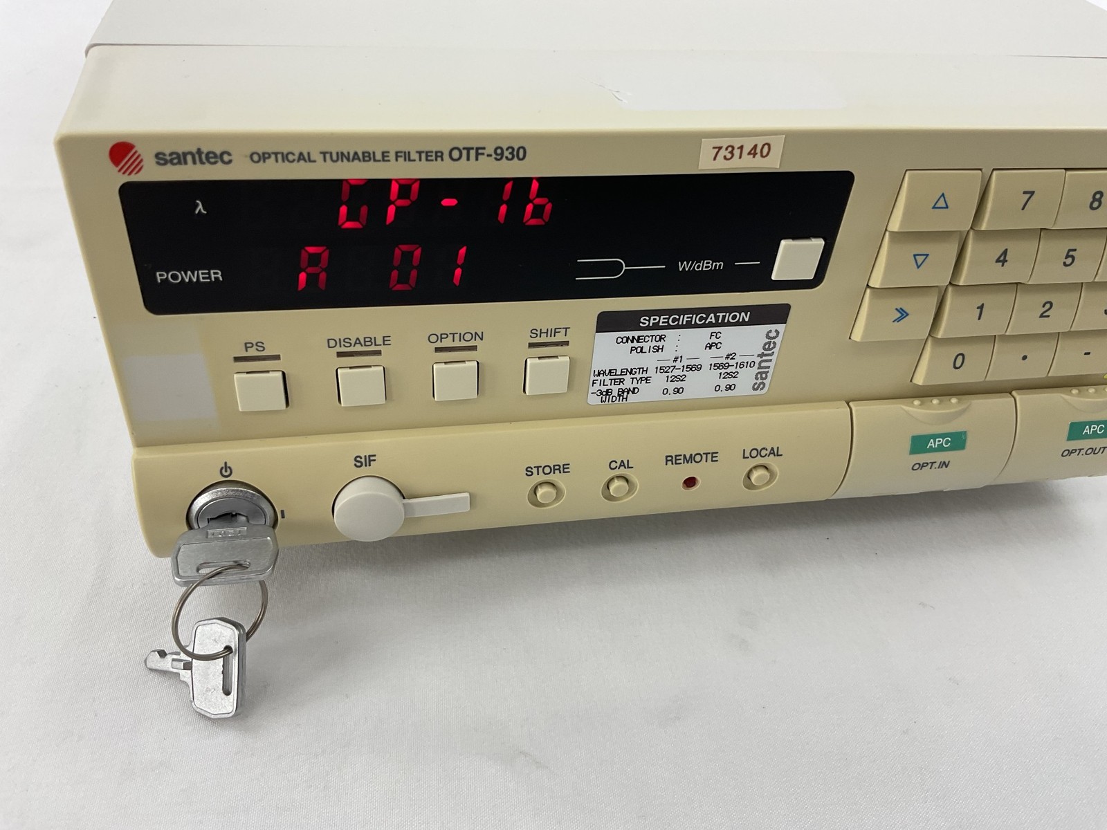 Santec OTF-930 Tunable Optical Bandpass Filter 1527-1610nm C+L Band DWDM GPIB