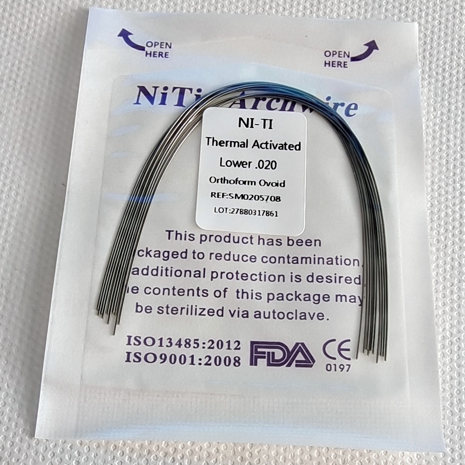 50Pks Dental Ortodoncia Térmica Activada Niti Arco Redondo de Alambre 10 Tamaños