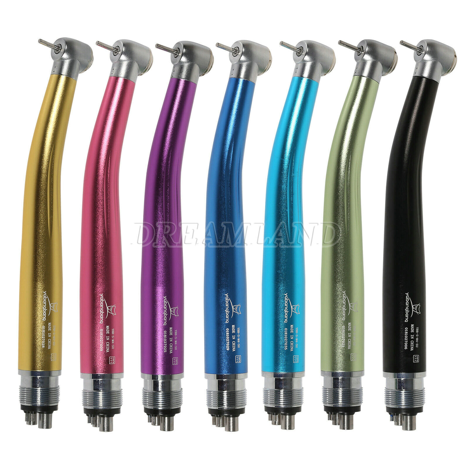 Yabangbang Dental Colorful High Speed Handpiece Push Button Air Turbine 4 Hole