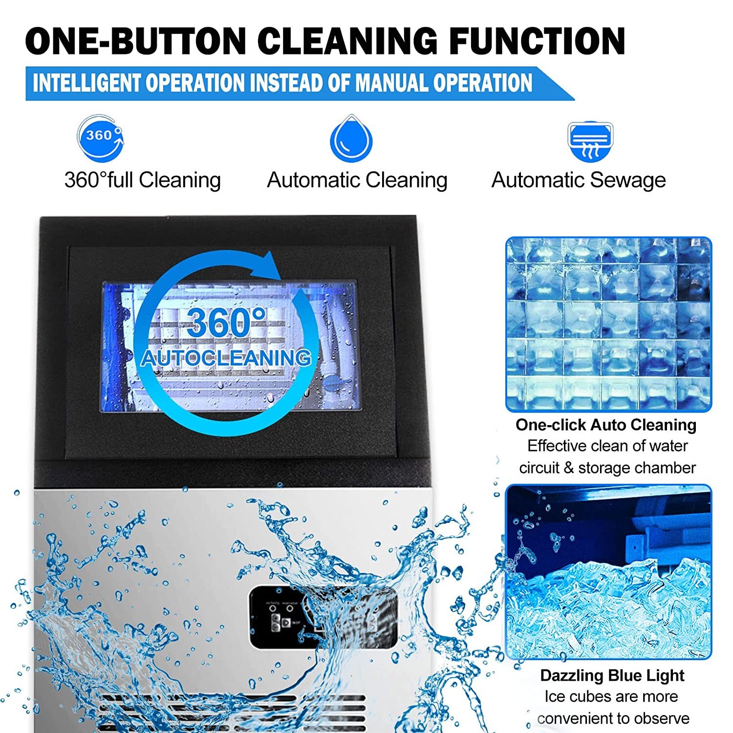 Built-in Commercial Ice Maker Stainless Steel Bar Restaurant Ice Cube Machine