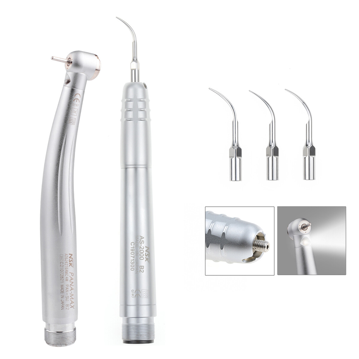 NSK Type Dental PANA MAX LED High Speed Handpiece+Air Scaler+EX203C Low Speed US