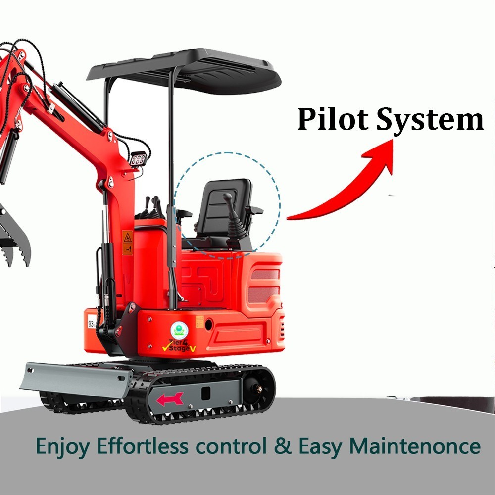 Mini Excavator 1.4Ton Digger 11.5hp Kubota Diesel Pilot System EPA Engine USA