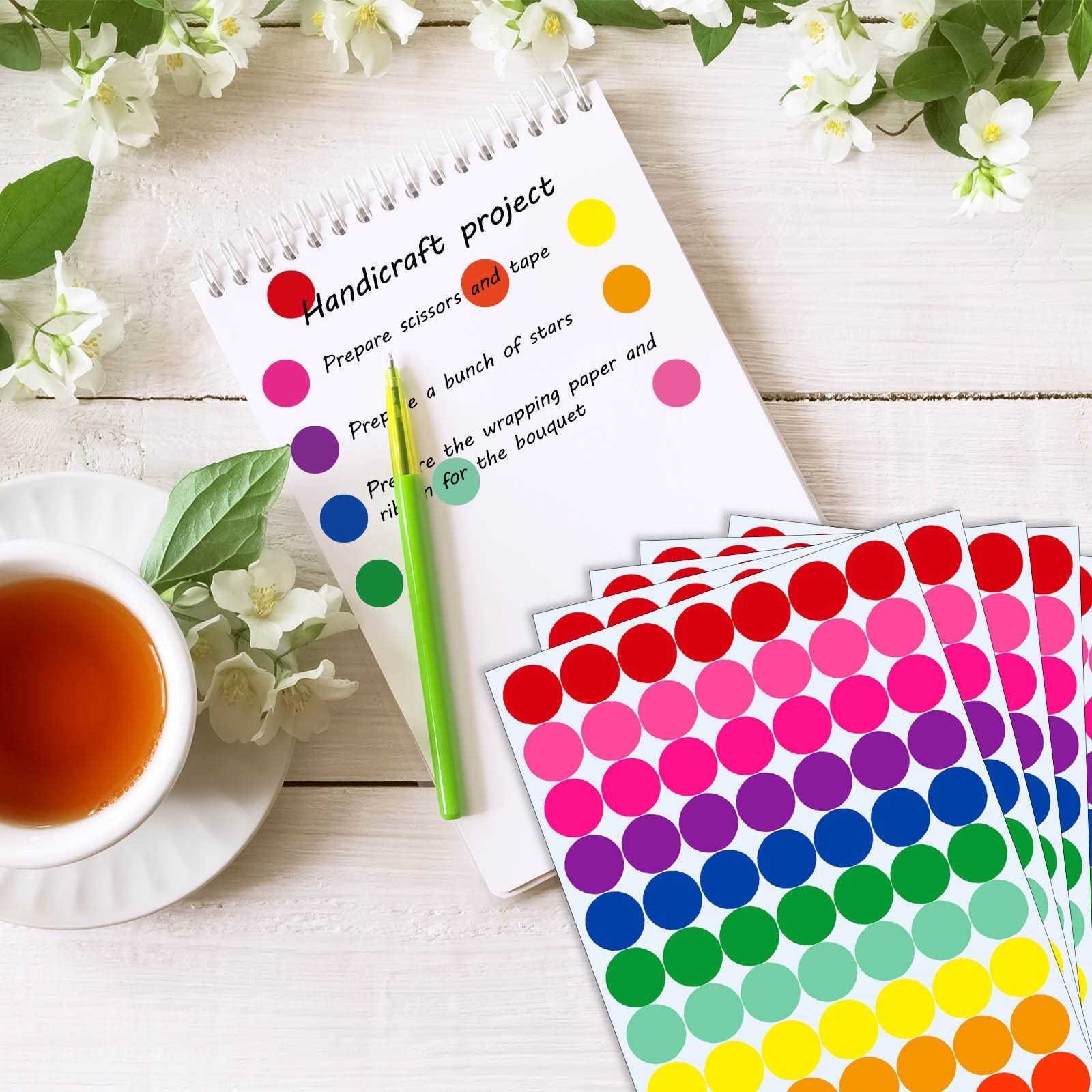 700 PCS Colored Dot Stickers 0.75 Inch Color Coding Labels Assorted Colors Decor