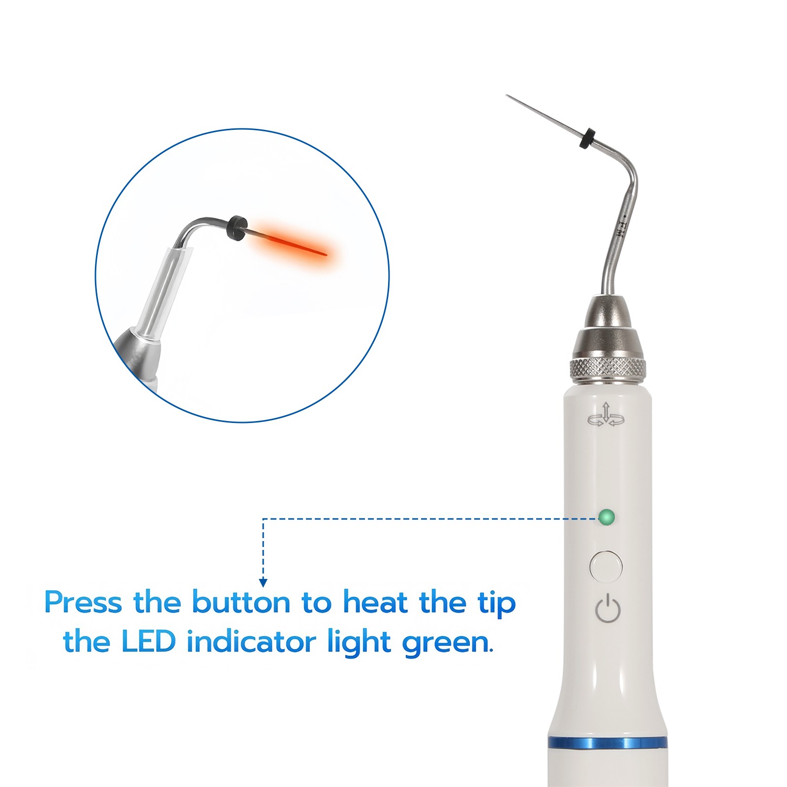 Dental Cordless Gutta Percha Obturation System Endo Heated Pen With 2 Tips CE
