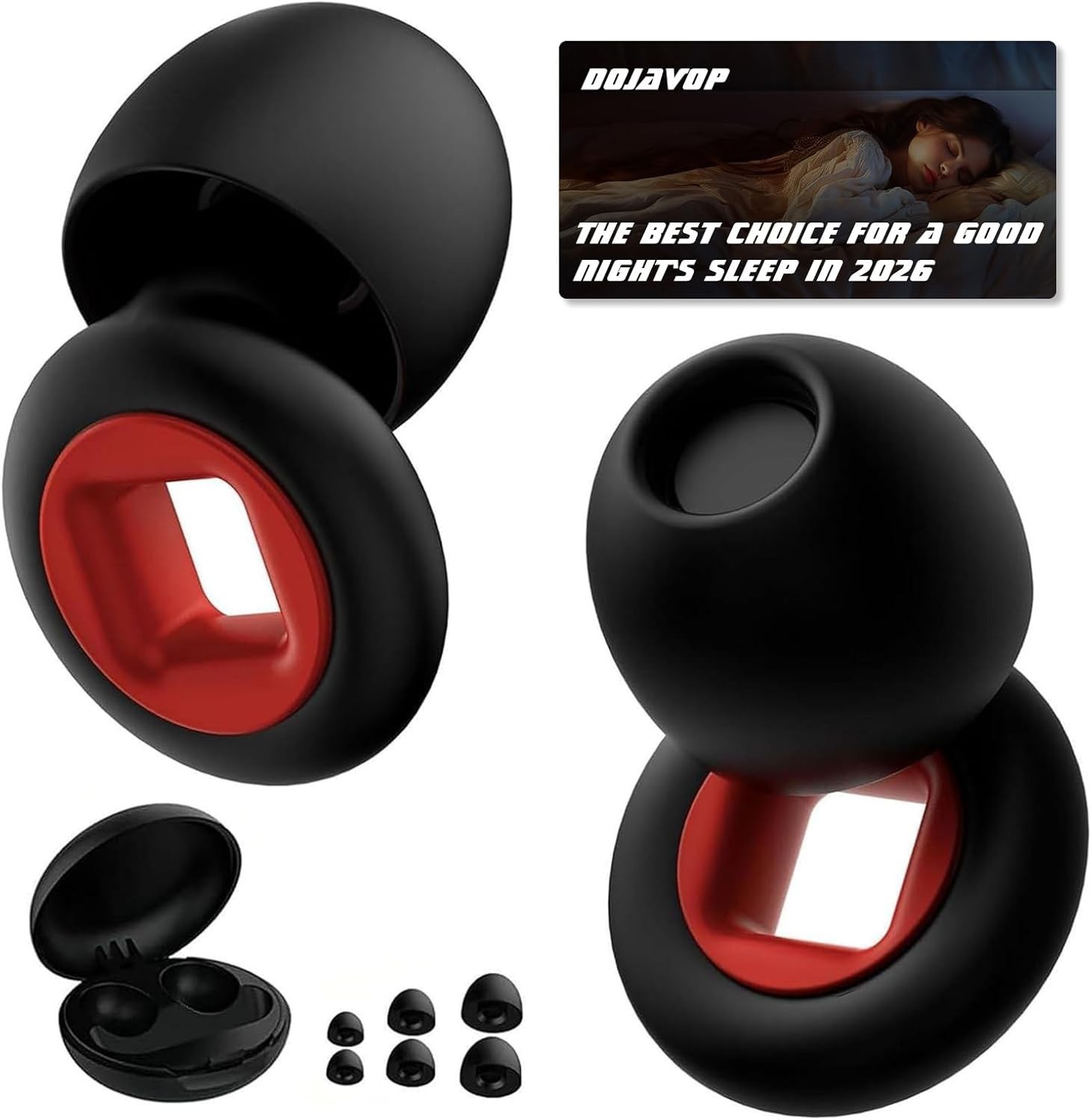 Artevive Earplugs Motorcycle.Earplugs for Sleeping Noise One Size, Black Red