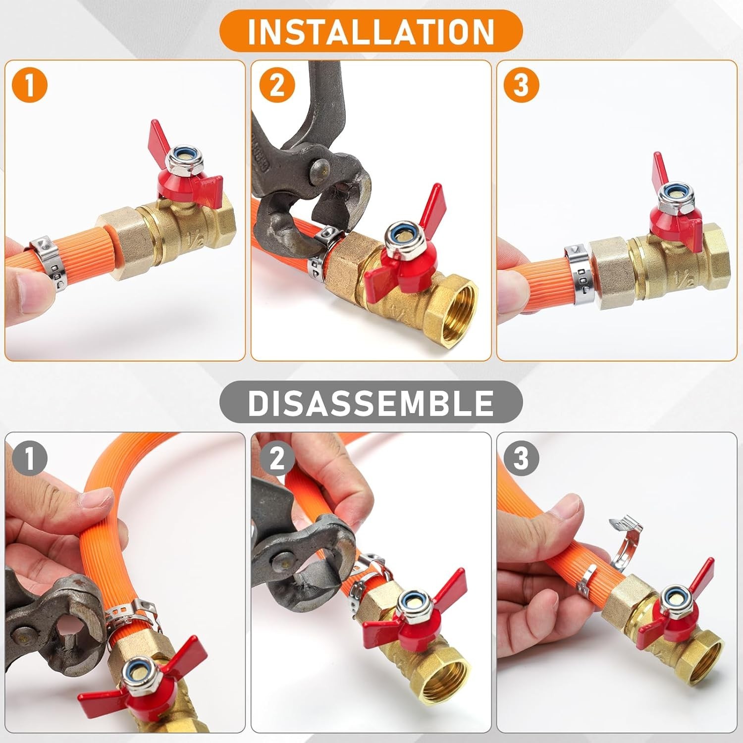 Single Ear Hose Clamps, Oetiker Clamps, 117Pcs(5.3mm-48.5mm) Crimp Pipe 16 Size