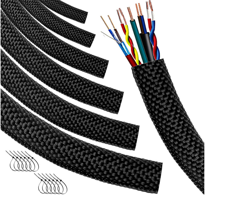 Funda trenzada automotriz 20ft 1/2″ resistente al calor, protección cables. NUEV