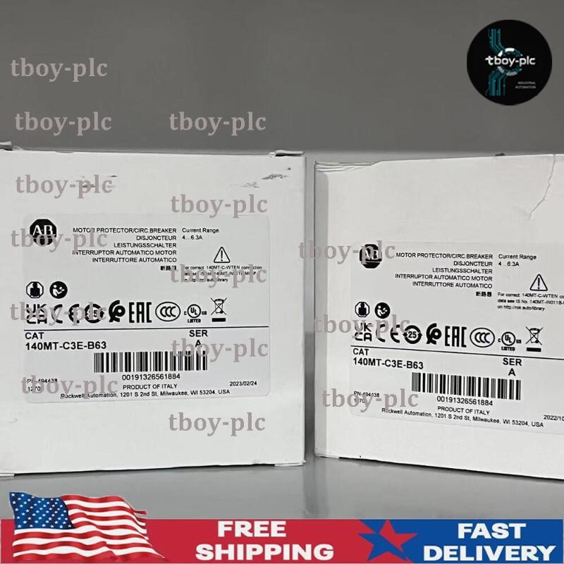 New Allen Bradley 140MT-C3E-B63 Circuit Breaker 140MTC3EB63