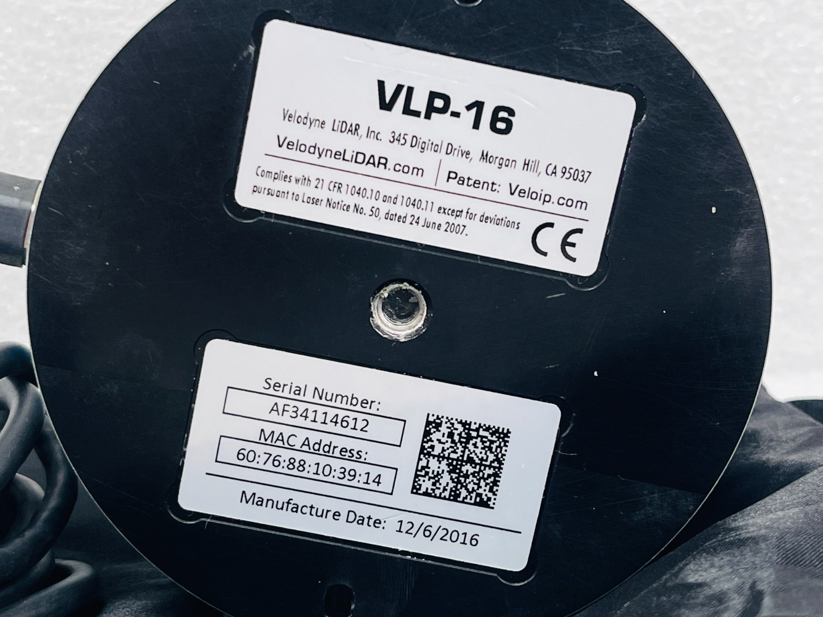 USED – Velodyne VLP-16 Puck LiDAR Sensor W/ Velodyne LiDAR VLP-16 USB