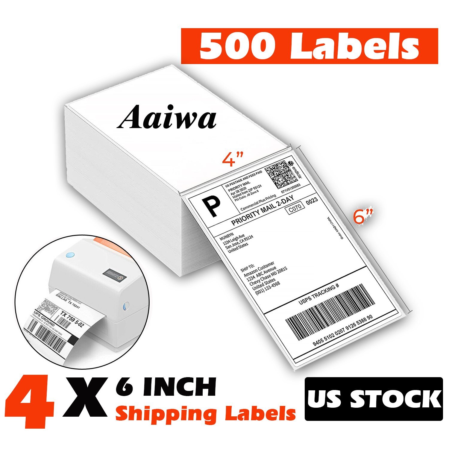 4000-20000 Labels Fanfold 4×6 Direct Thermal Label Shipping Zebra ZP450 ZP505