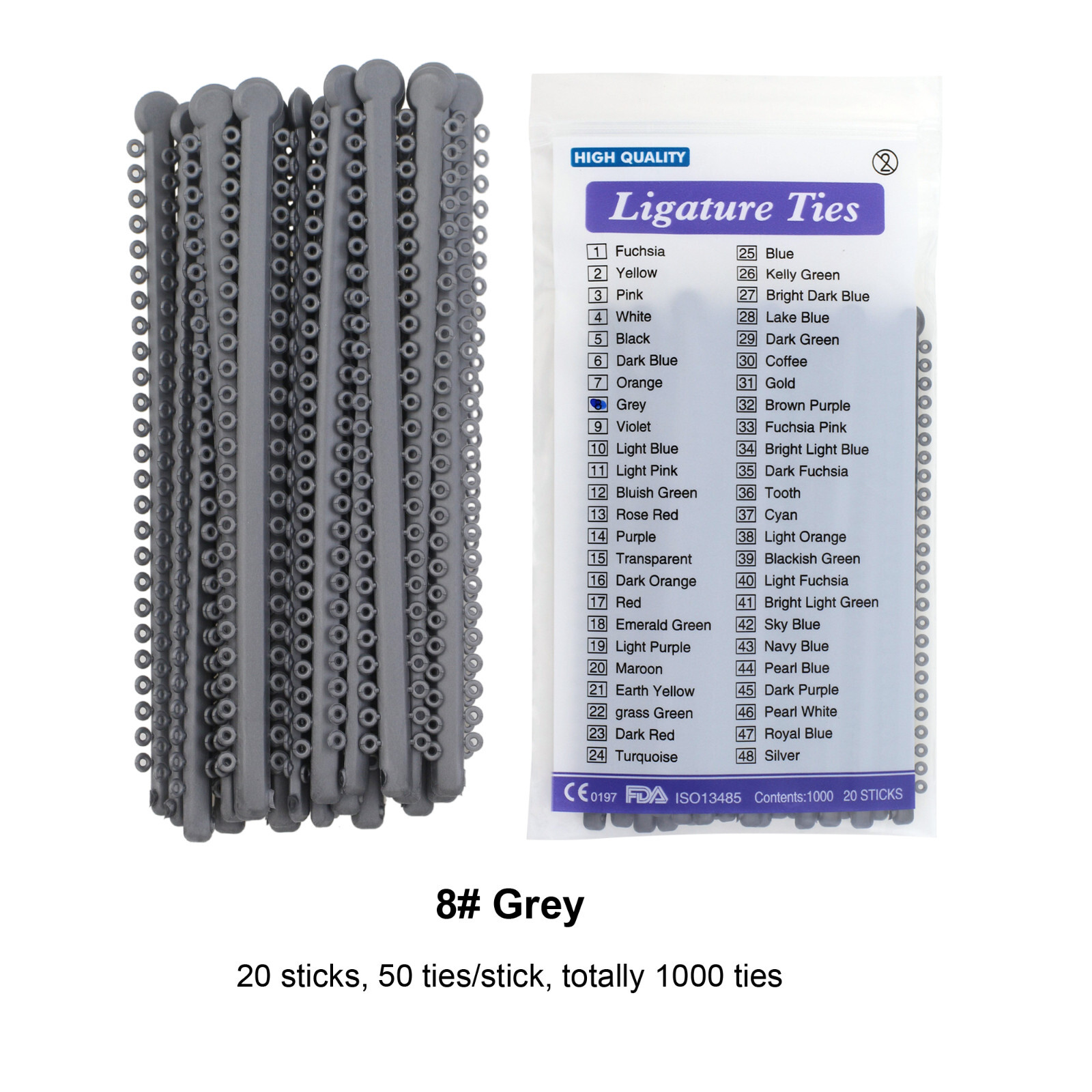 1000pcs Dental Orthodontic Ligature Ties Braces Elastic Rubber Ligas Ortodoncia