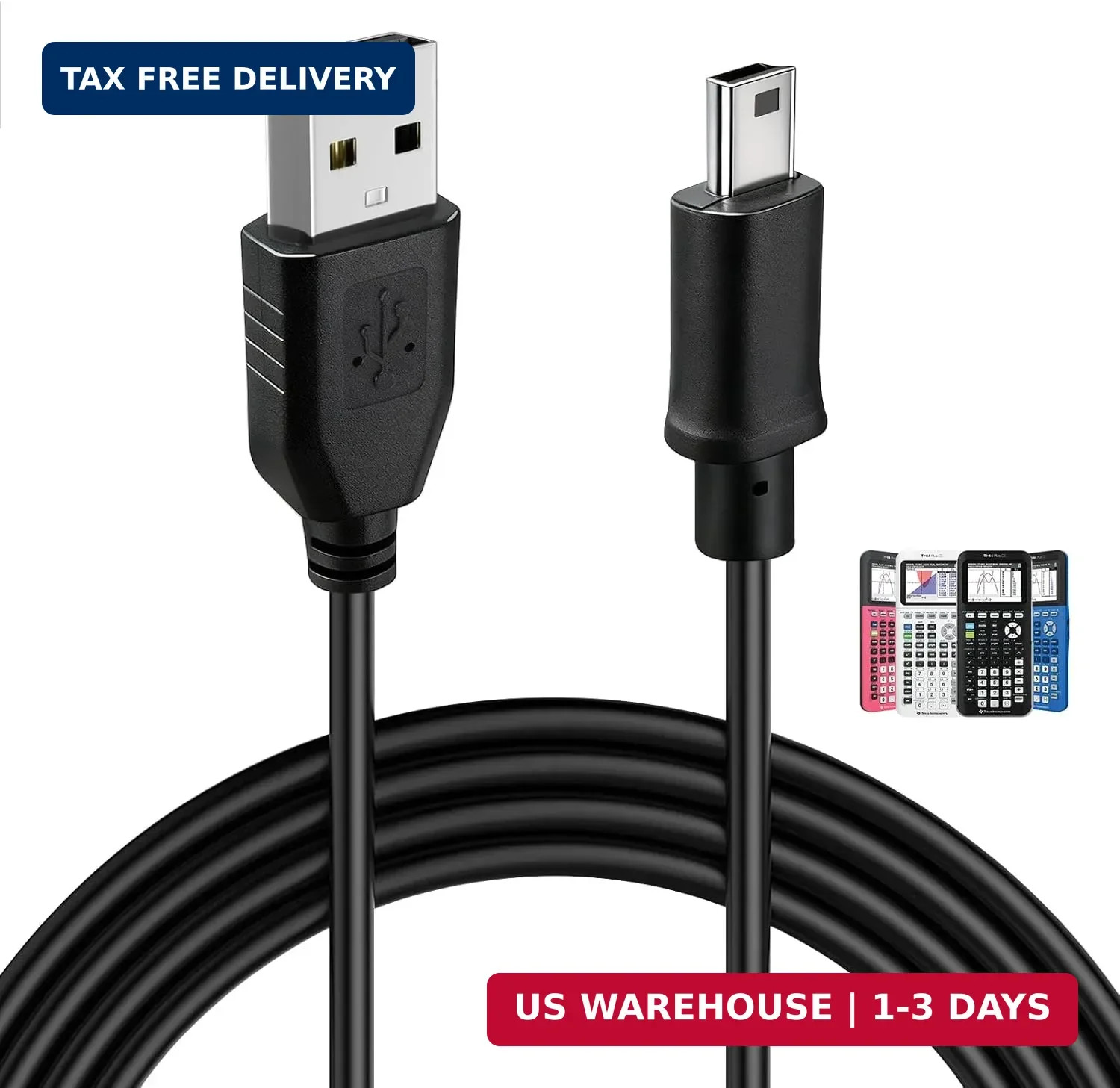 Ti-84 Plus ce Charger, ti84 Charger Cable for Texas Instruments Black