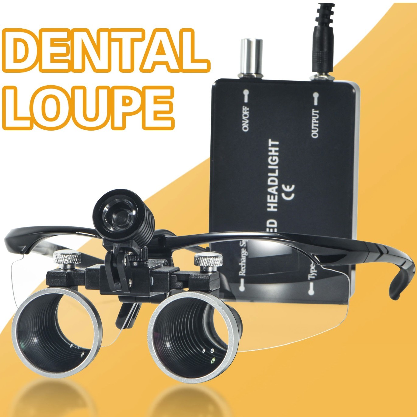 Dental 3.5X Loupe Magnifier Headlight Wireless Head Light LED 2 Batteries