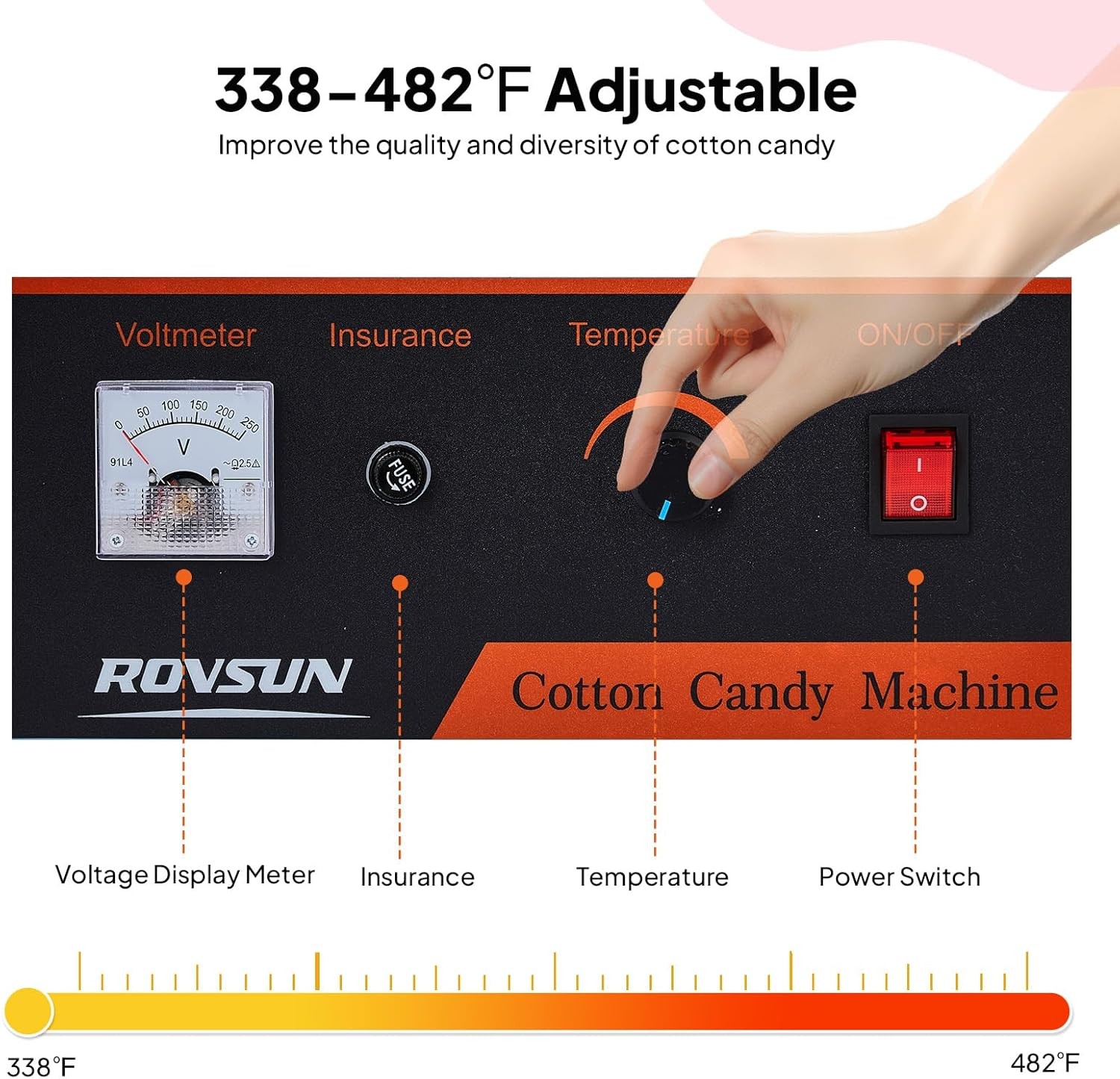 ROVSUN 15″ Commercial Cotton Candy Machine Maker Floss Pink 980W Family Party