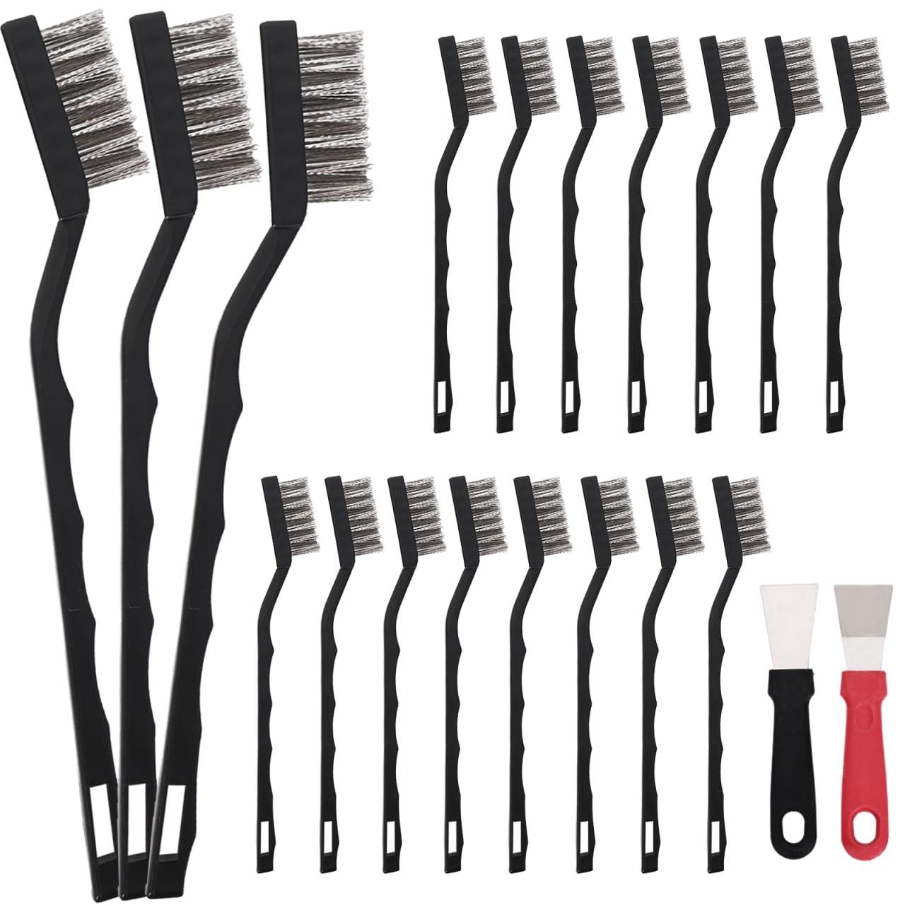 15PCS Mini Wire Brush Stainless Steel Brush Set，Masonry Brush Wire Bristle fo…