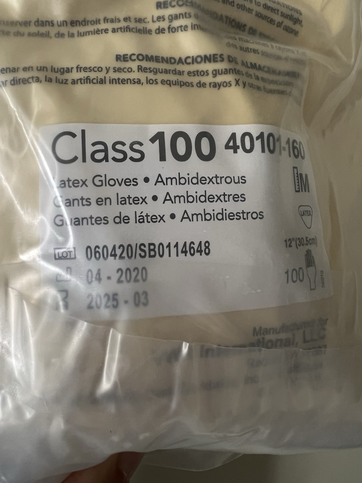 CERTICLEAN® Class 100 Latex Gloves, Pack of 100, Ambidextrous,size M – DOM: 2020