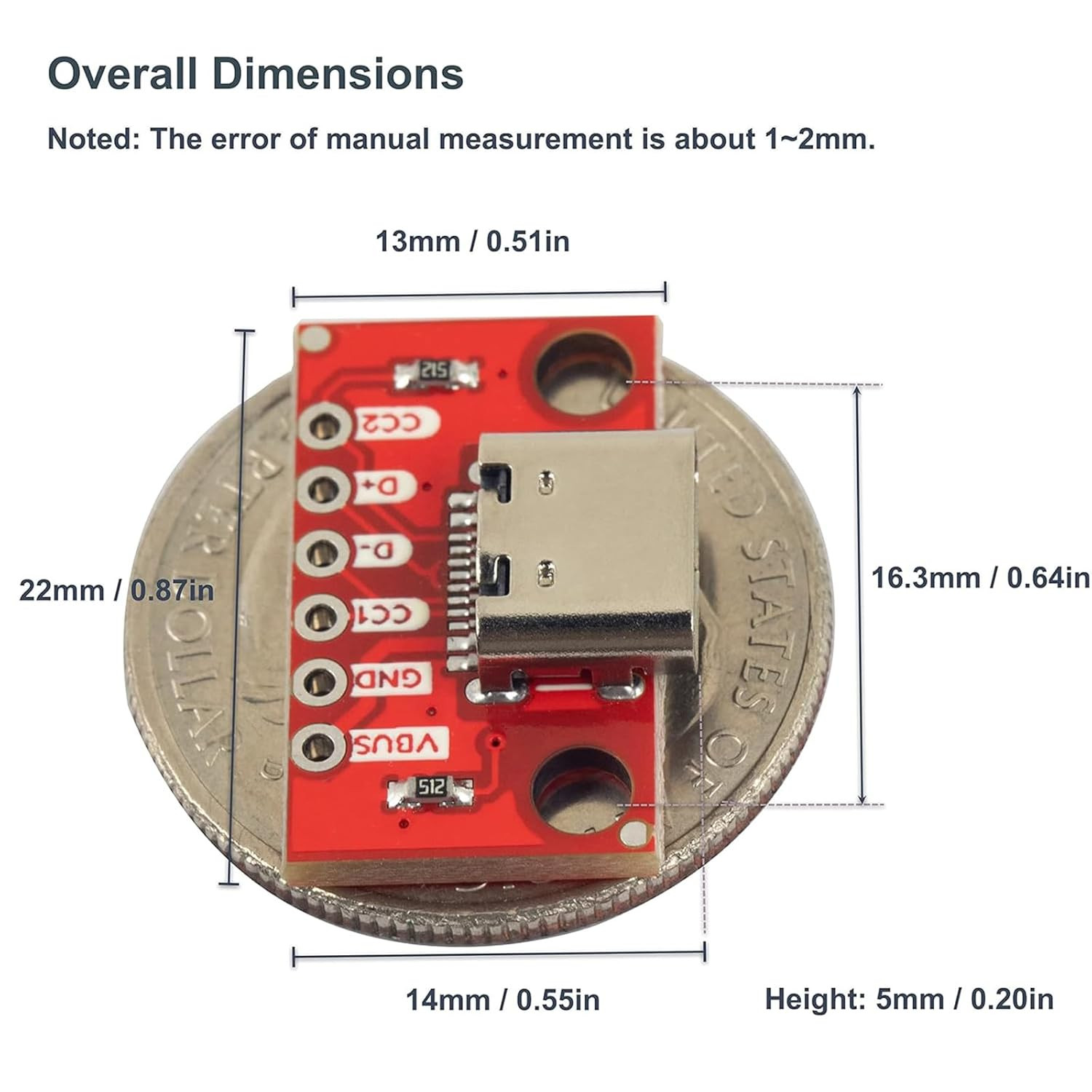 10 PCS USB Type-C Breakout Board Female Connector 16-Pin PCB Serial Adapter