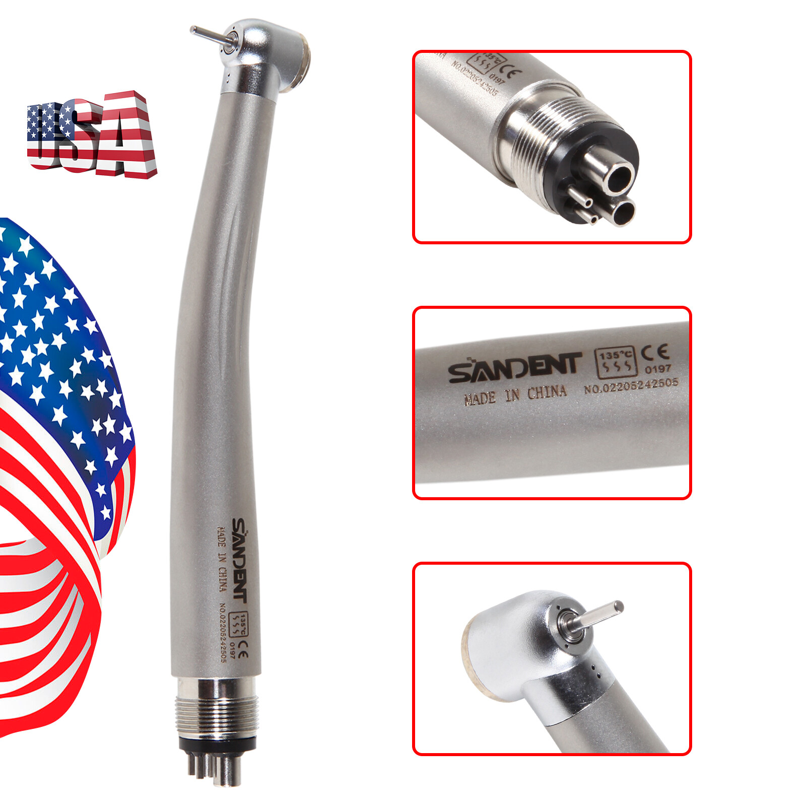 SANDENT NSK PANA MAX Style Dental High Speed Handpiece Standard Head push 4 hole