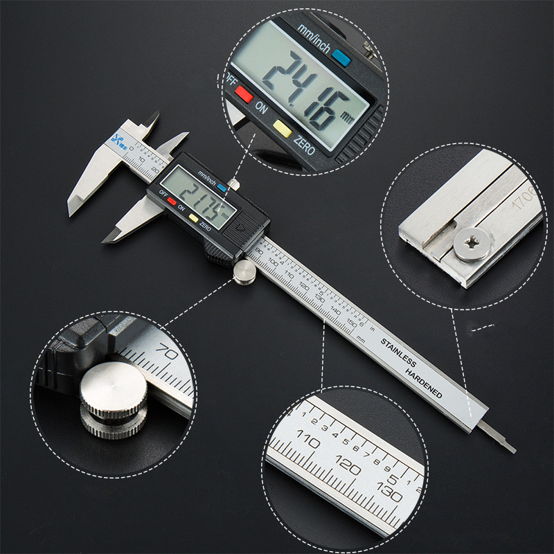 LED Digital Caliper Vernier 6″ 150mm CNC Electronic Micrometer Ruler Gauge Meter