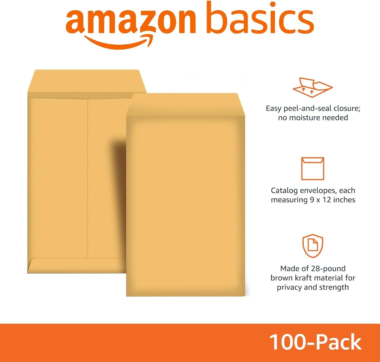 100 Pcs CLASP ENVELOPES 9×12 28lb Kraft Shipping Mailing Gummed Business Manila