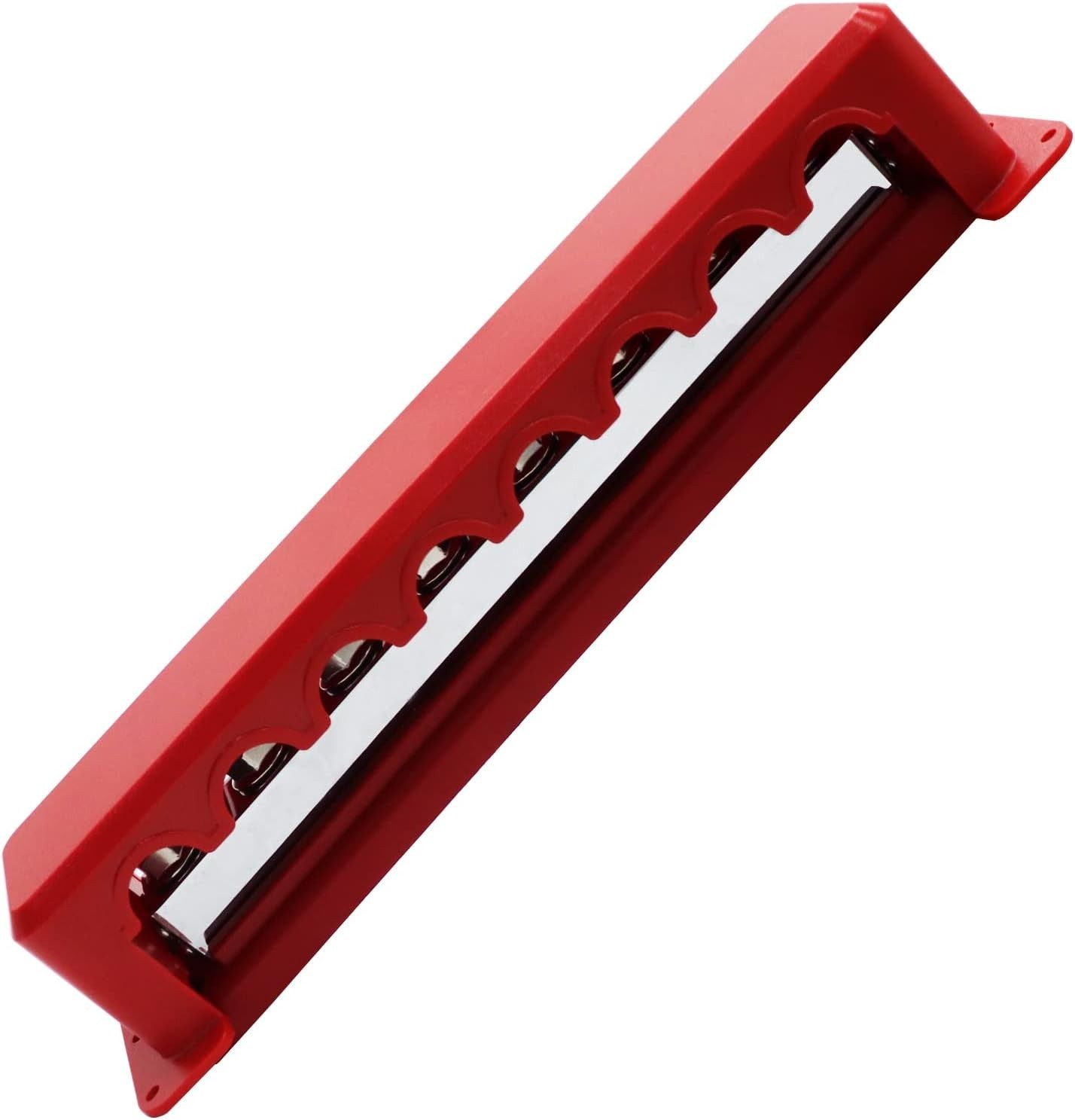 600A Battery Bus Bar 8 Way Copper Terminal Block M10 Studs with Cover Red Black