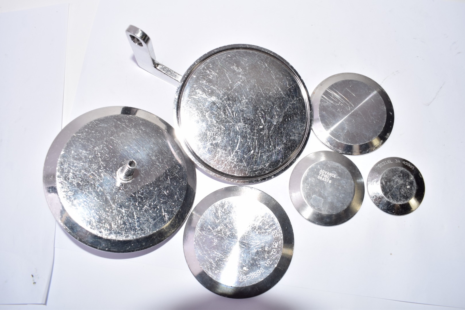Lot of 6, Stainless Steel Flanges, SS316L, 3A, 49005, Advance T316L, S64576, 868
