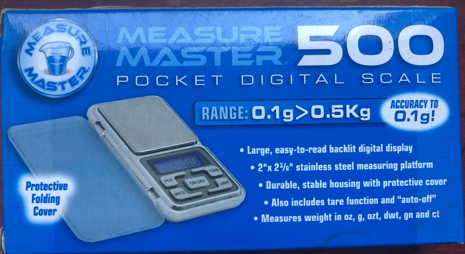 Measure Master 500 0.1 Gram High Accuracy Pocket Digital Scale 0.5kg Backlit