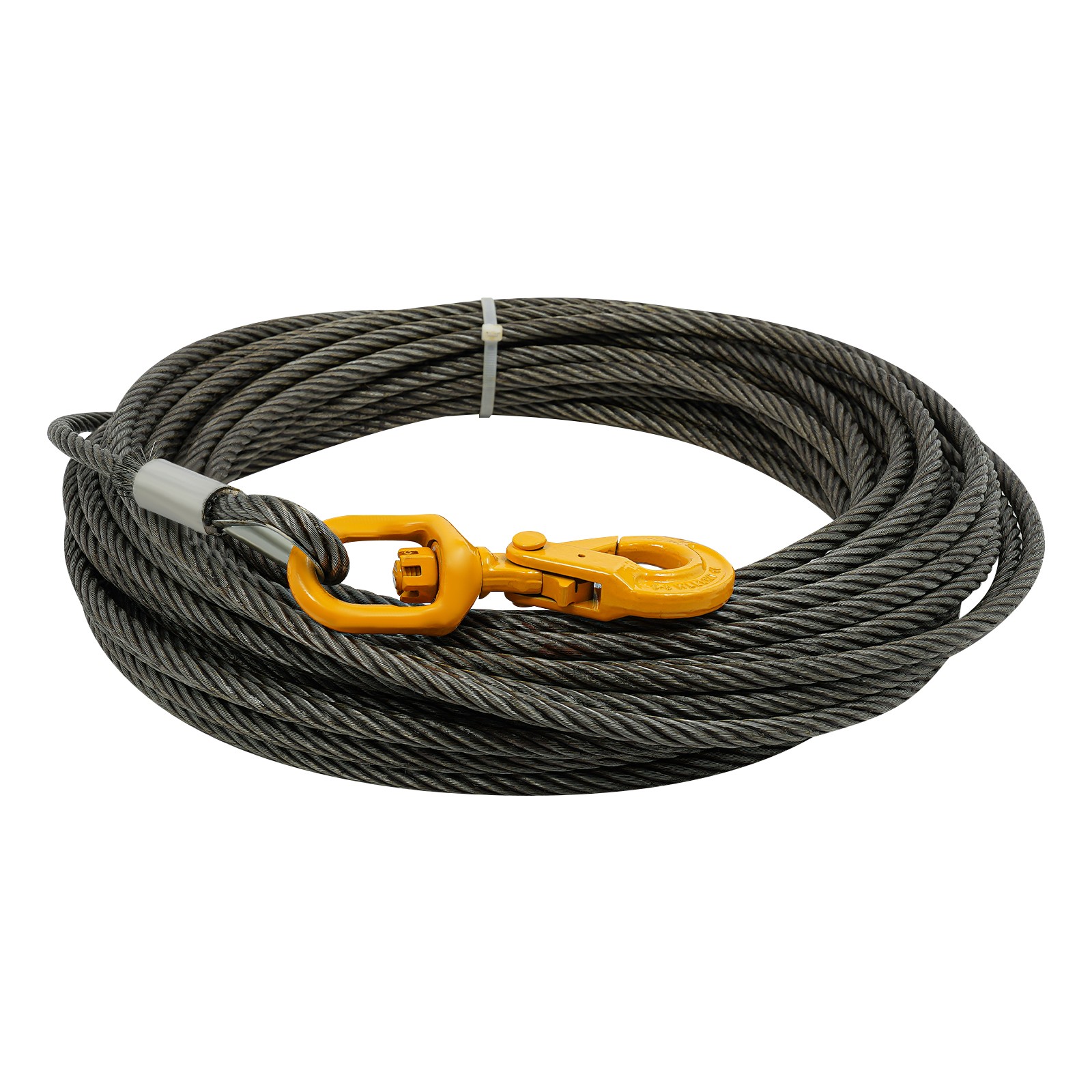 7/16in*100FT Steel Winch Cable Wire Rope Swivel Self-locking Hook 2469.18 lbs