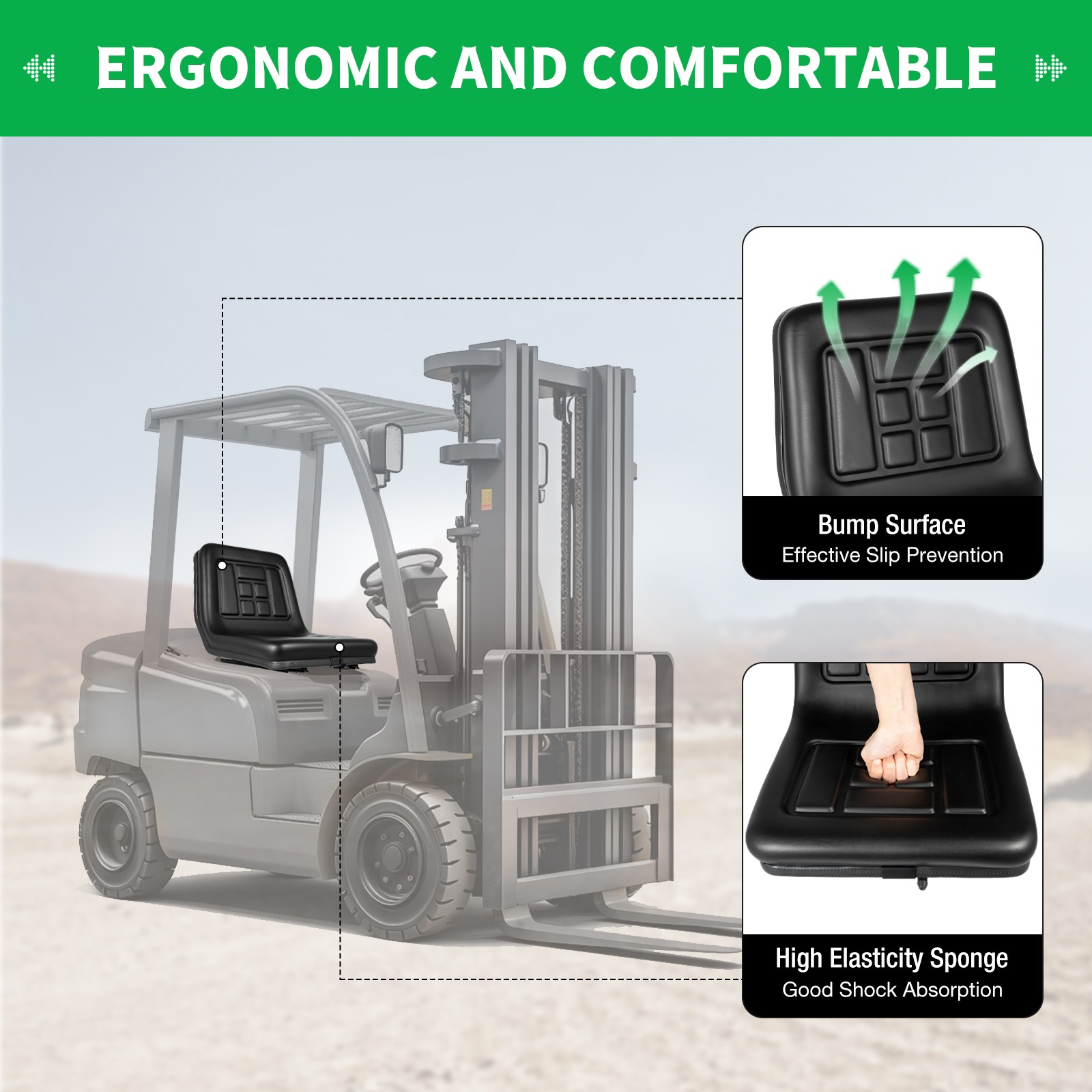 Adjustable Tractor Seat Universal Suspension Seat Dumper Mower Digger
