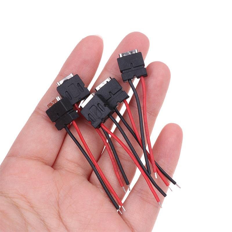 5 Pack Type-C Female Chassis with 2 Pin Wire USB C Female Socket Connector Pa…