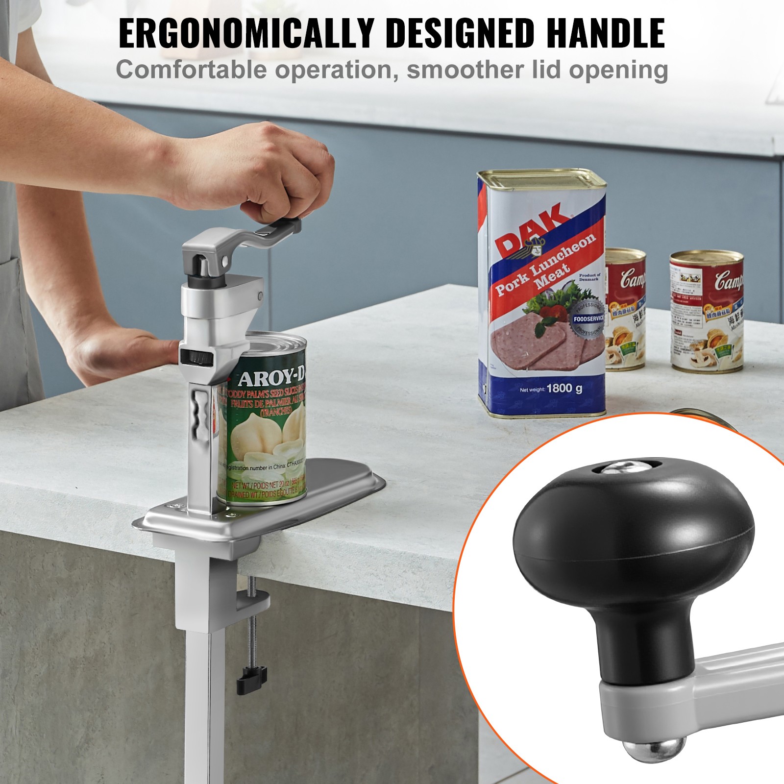 Uimoso Commercial Manual Can Opener with Table Clamp 11.8-inch Heavy Duty Design