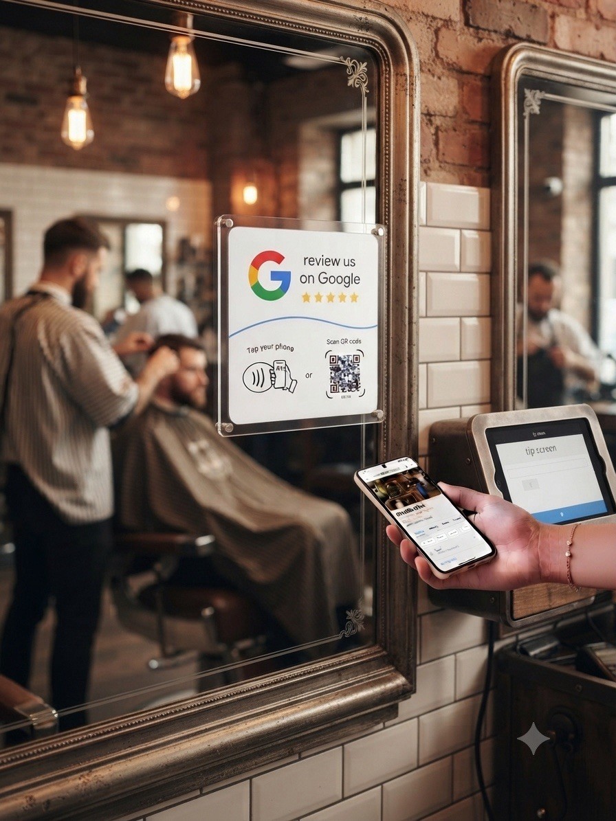 5 Star Google Review Card NFC Tap To Review Preprogrammed QR Code Business