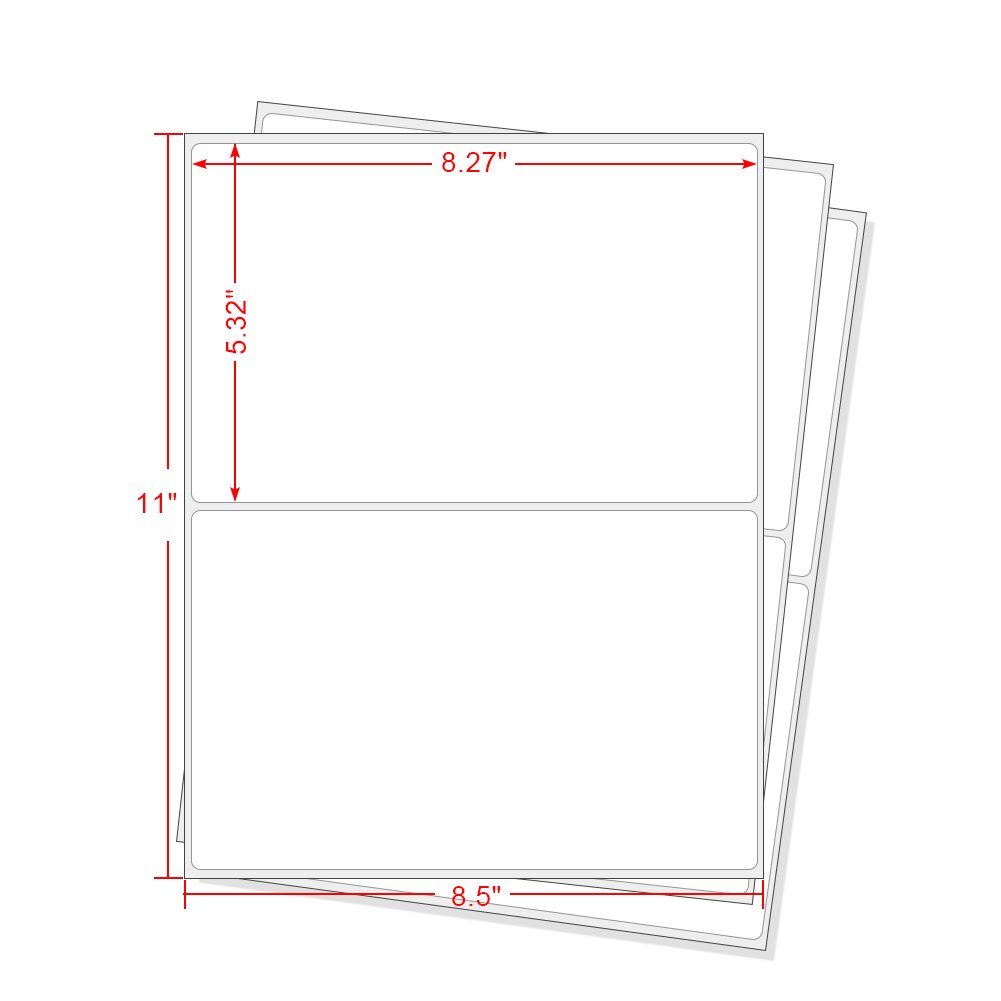 200-20000 Premium 8.5×5.5 Round Corner Shipping Labels Half Sheet Self Adhesive