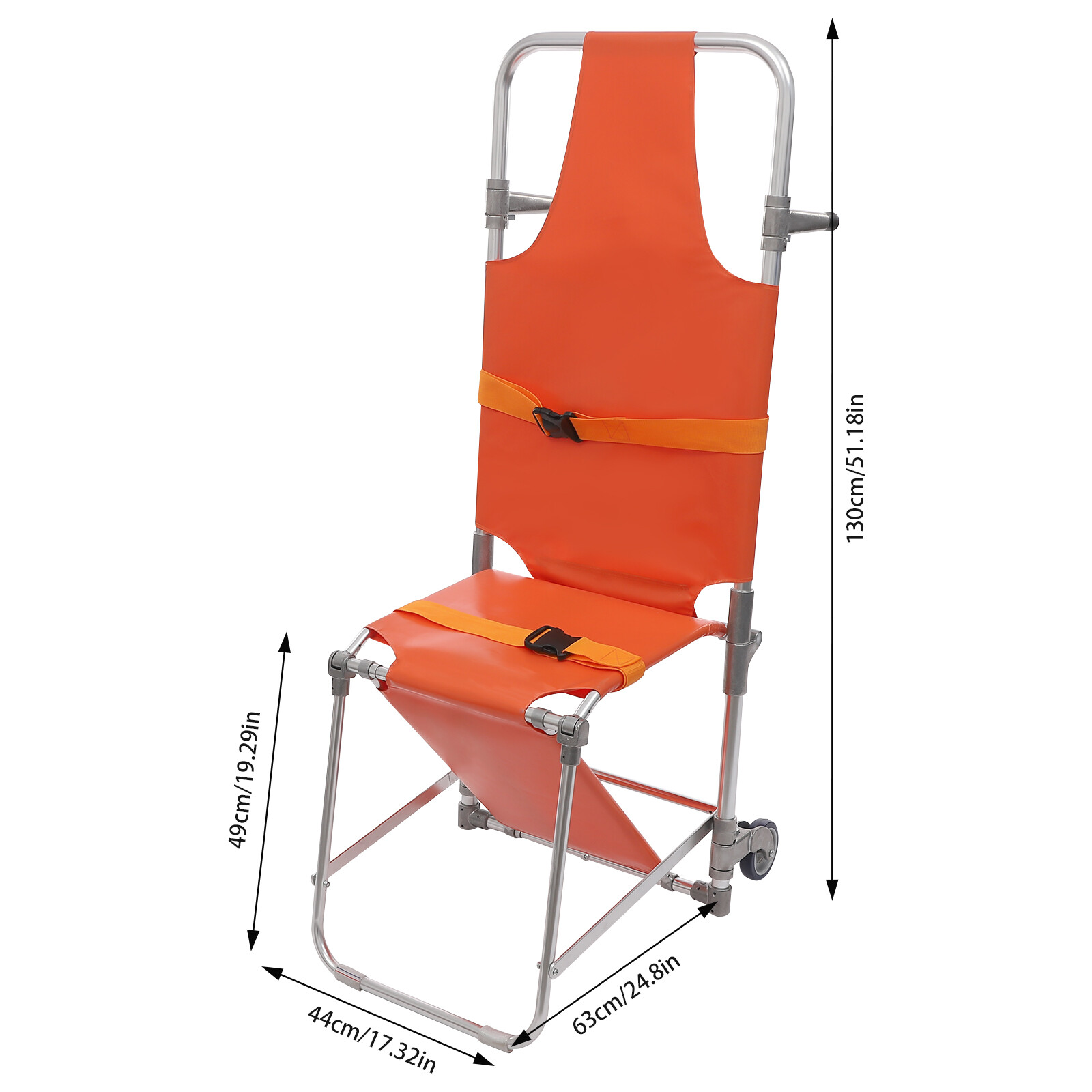 Emergency Rescue Stair Stretcher Chair Foldable Chair Stretcher W/ 2 Wheels