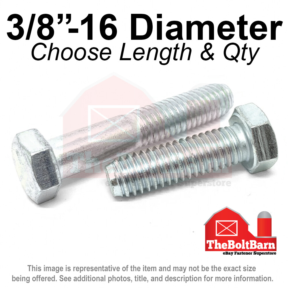 3/8″-16 Grade 5 Hex Cap Screws COARSE Thread USS Hex Bolts (Pick Length & Qty)