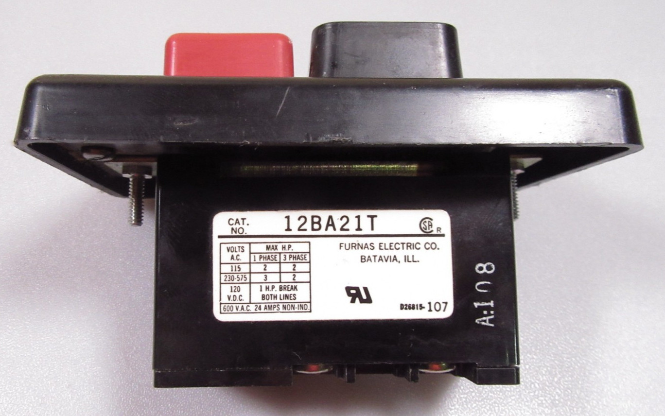 Furnas Push Button Assembly 12BA21T Motor Starter Start/Stop Switch Rockwell