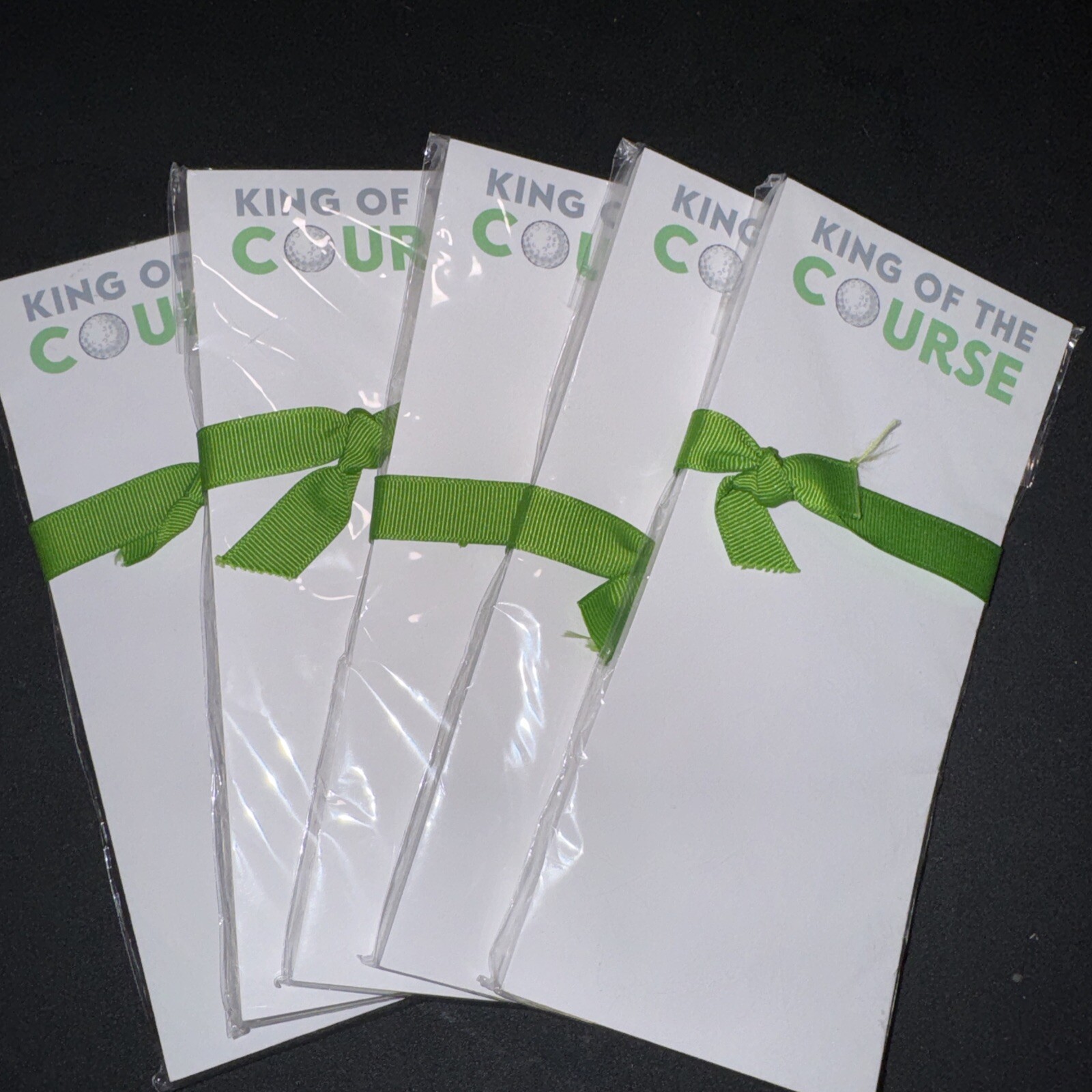 5 Packs King Of The Course Golf Theme Skinny Notepads 50ct Pad Each New