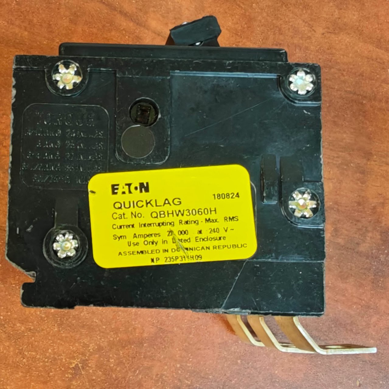 Eaton QBHW3060H 3 Pole 60 Amp 240 Volt 22kA@240V Bolt On Breaker