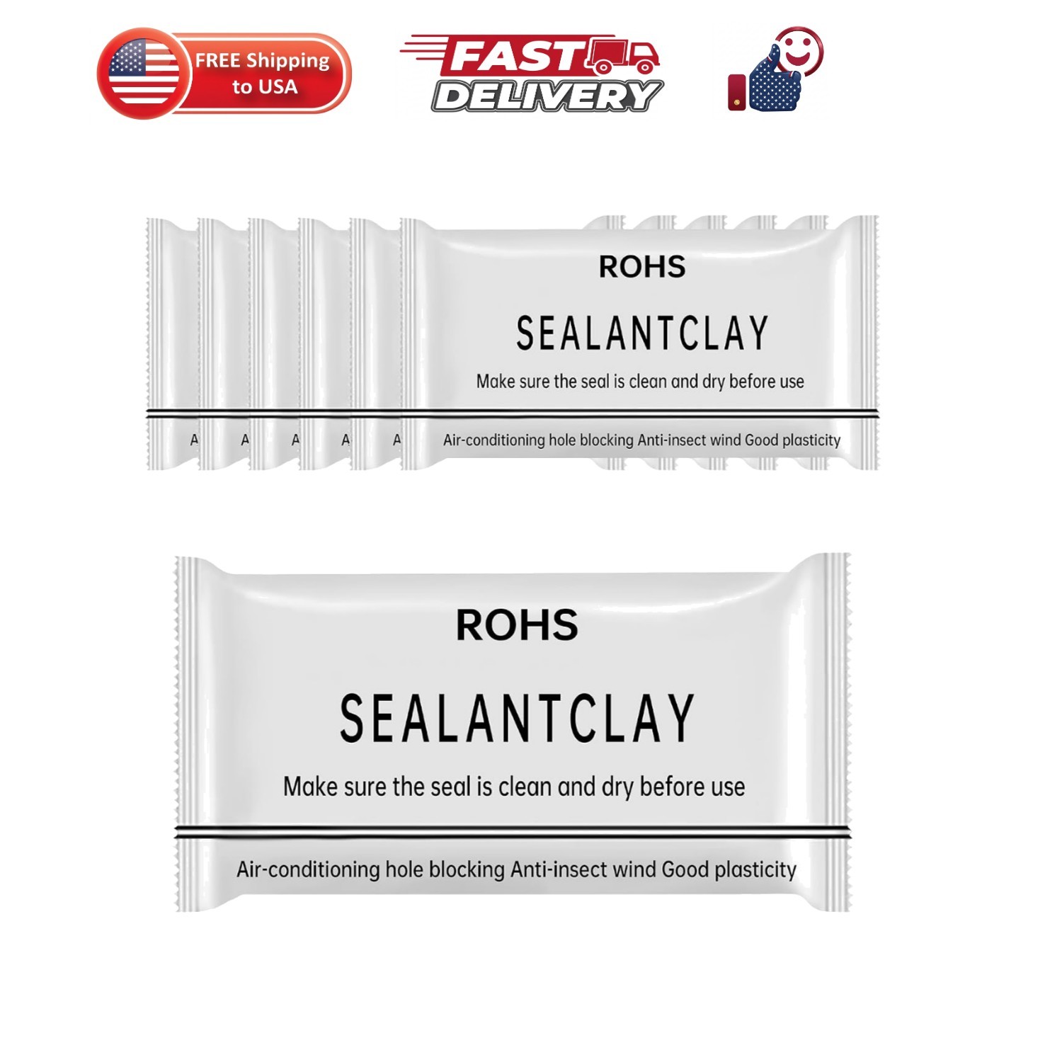 6 Pcs White Seal Putty,Waterproof Duct Seal Repair Sealing Clay & Moldable Si…