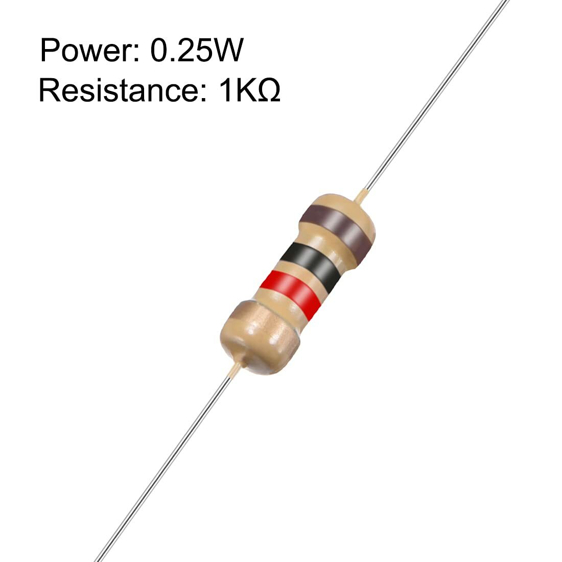 10 Pack~100PACK 1000 Ohm 1 k Ω 5% Tolerance 1/4W 0.25 Watt Carbon Film Resistor