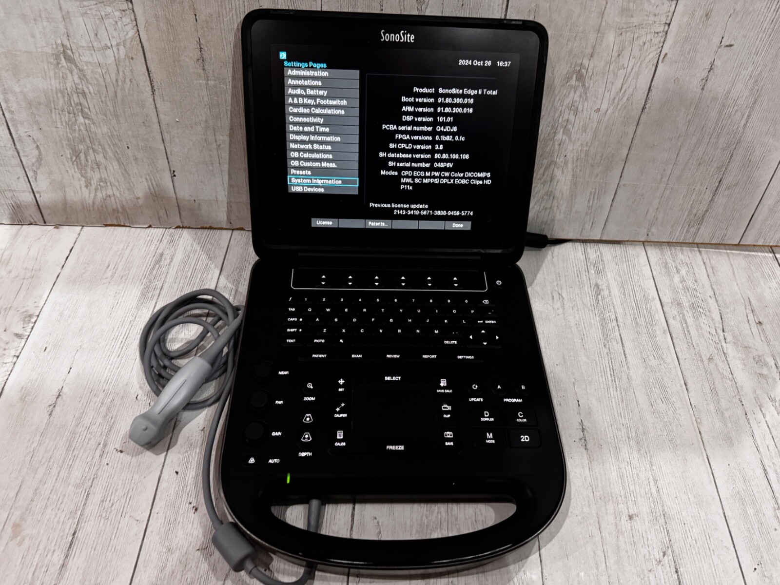 Sonosite Edge II Portable Ultrasound 2018 with phased array Cardiac probe rP19x