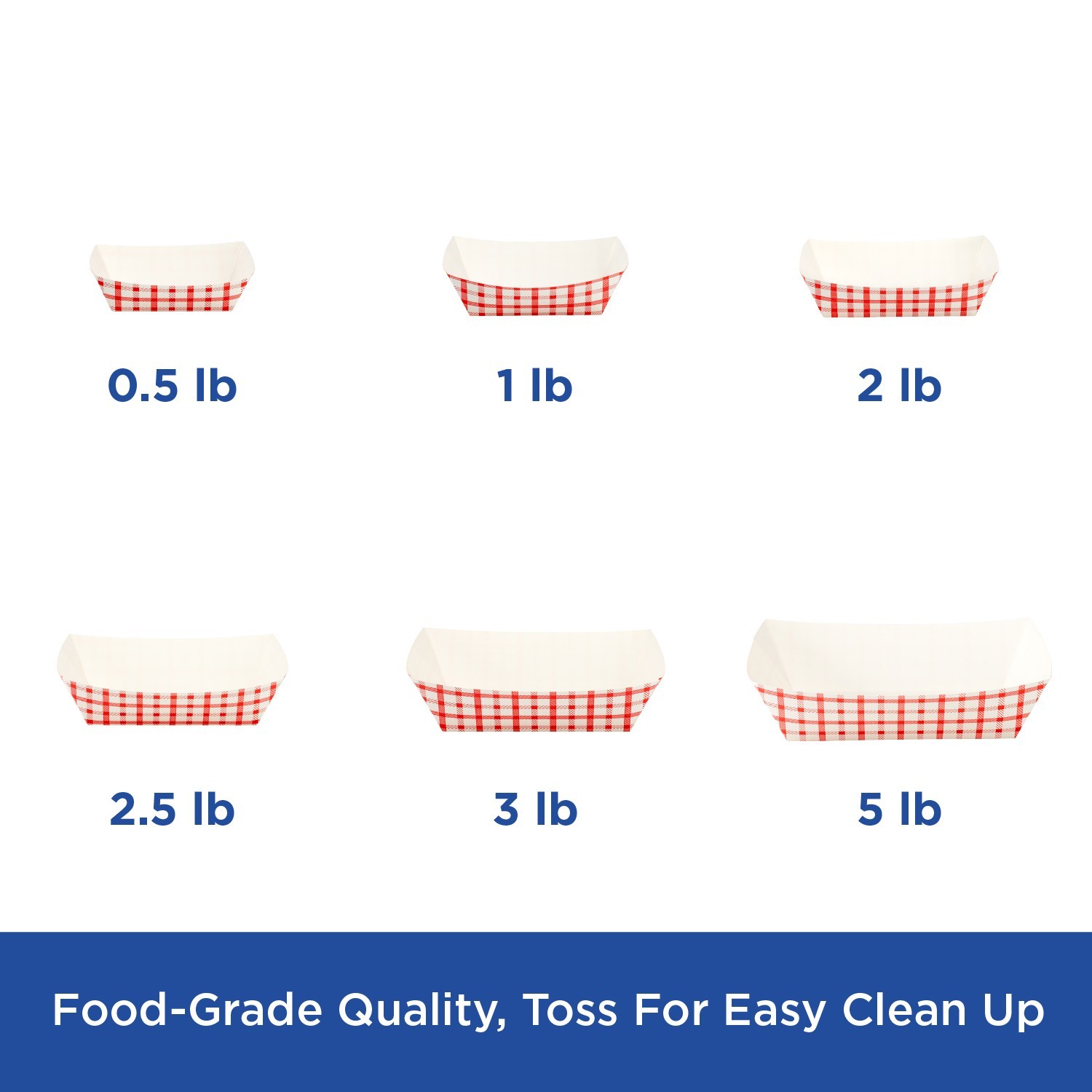 Karat Food Tray – Shepherd’s Check (Red) – 0.5 lb, FP-FT050G