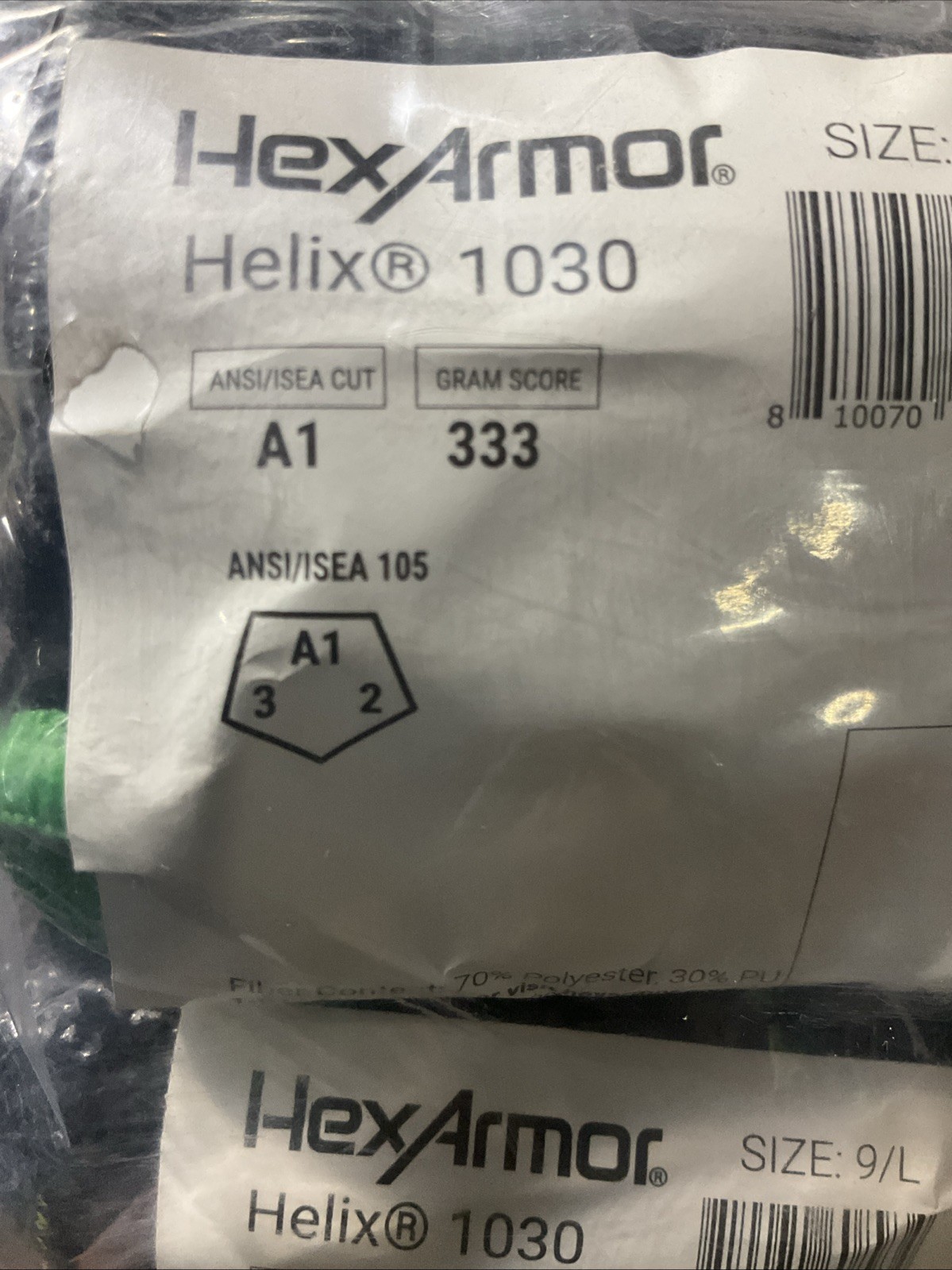 Hexarmor Work Gloves Helix 1030 Size 9/L Lightweight And Cut Resistant Pak Of 12