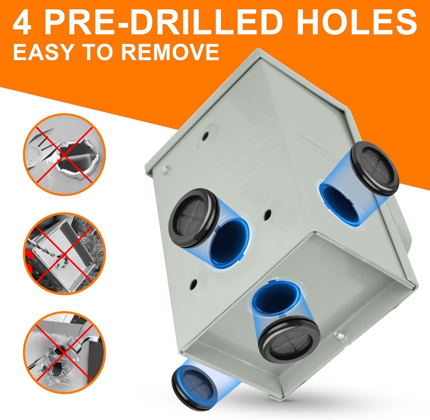 50 Amp Pre Drilled Inlet Box 15ft Cord ETL Listed