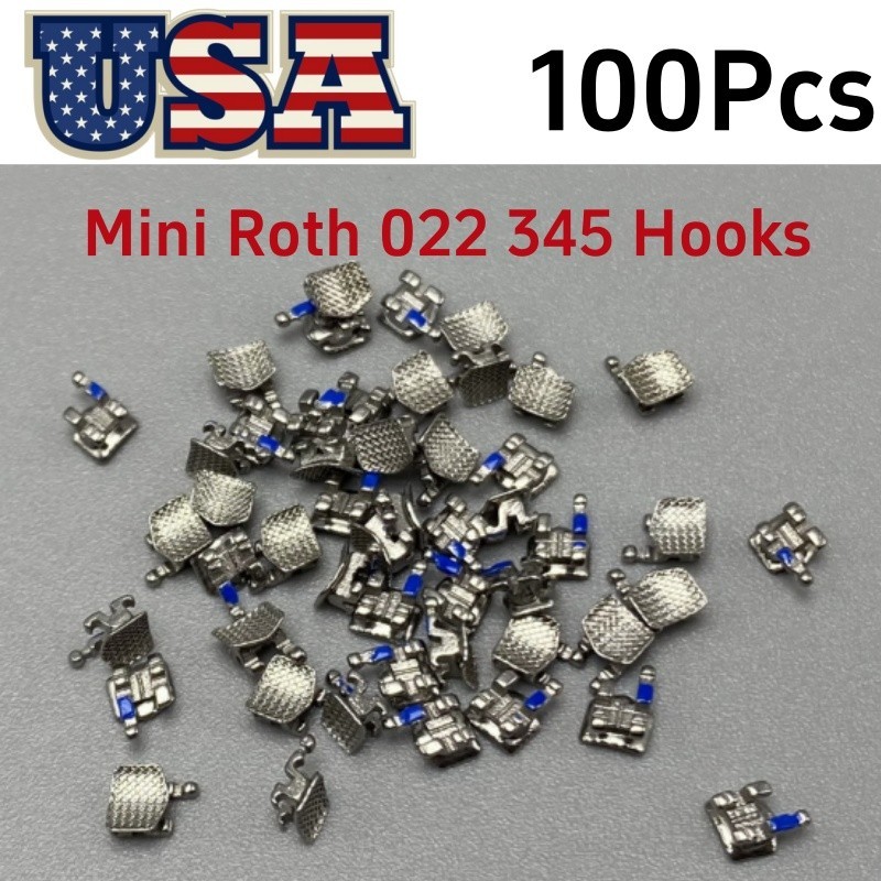 100 Pcs Dental Orthodontic Metal Brackets Mini Roth 022 345 Hooks Braces In Bulk