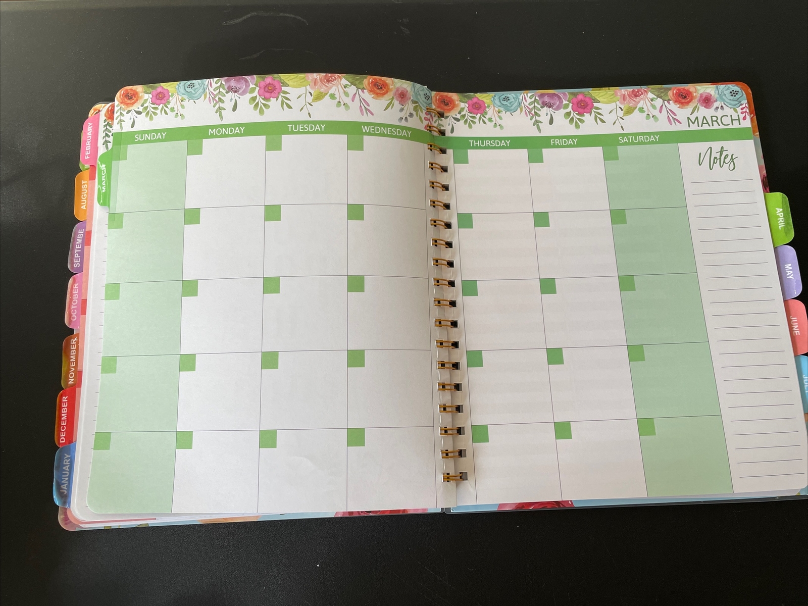 Undated Teacher Planner Daily Weekly Monthly Spiral Bloom Planner 11″×9″