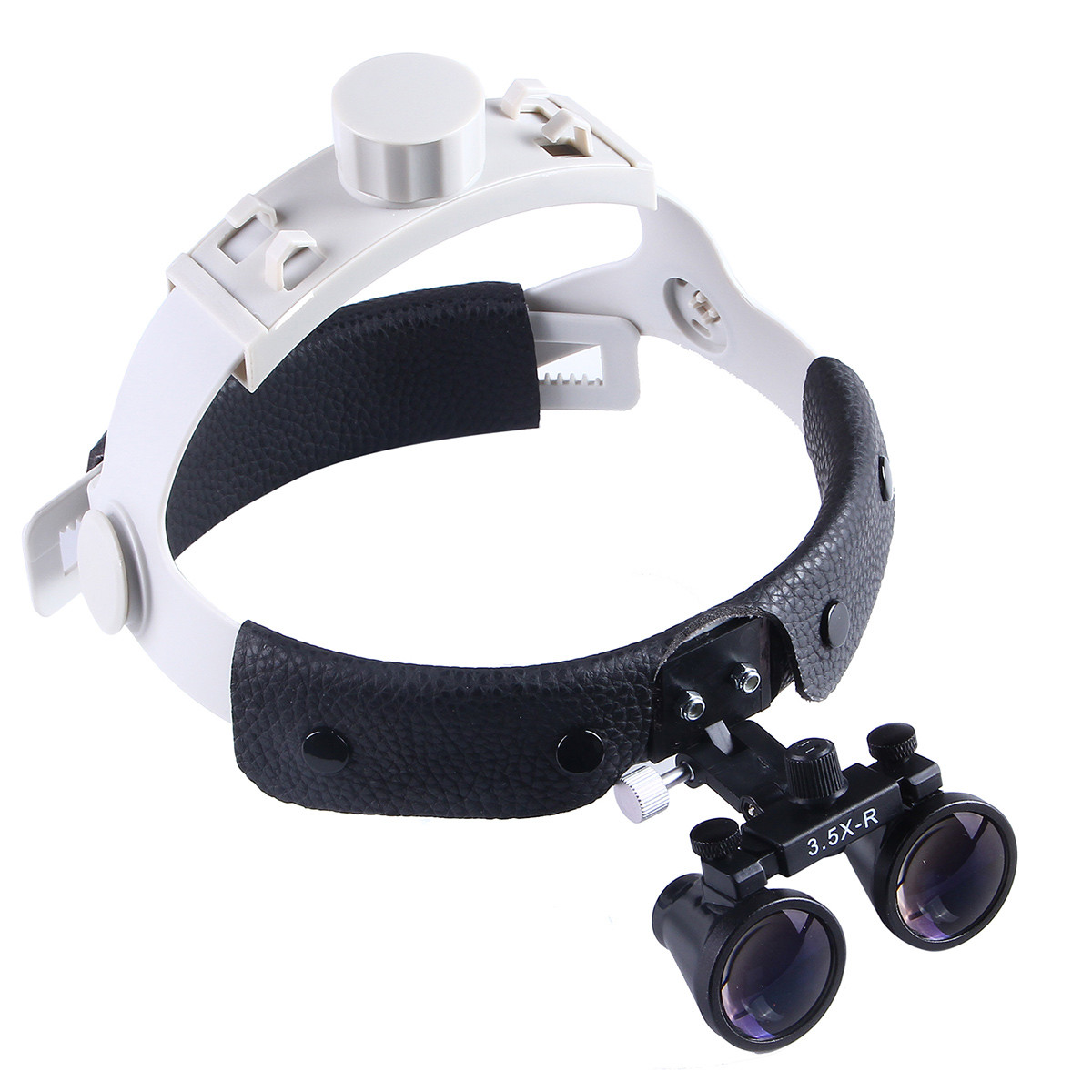 Dental 3.5X Surgical Medical Headband Binocular Loupes + LED Head Light Black
